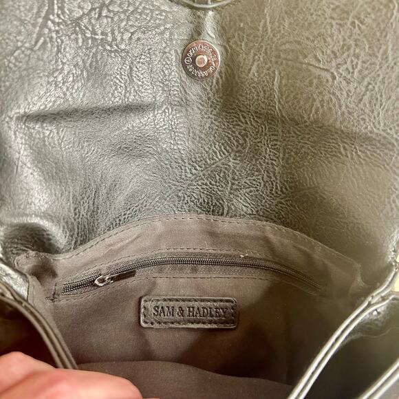 Sam & Hadley Black Shoulder Bag Chain Shoulder Strap Purse - Picture 9 of 9